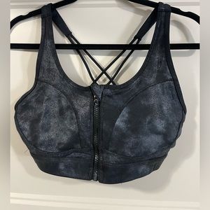 Zyia stonewash zipper bra